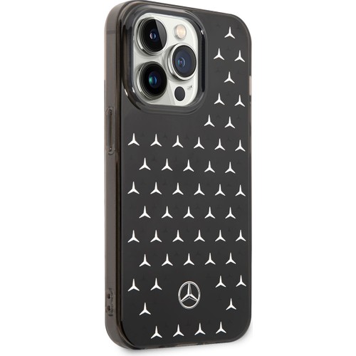 Apple iPhone 14 Pro Max Uyumlu Kılıf Mercedes Benz Çift Katmanlı Yıldız Desenli Dizayn Kapak
