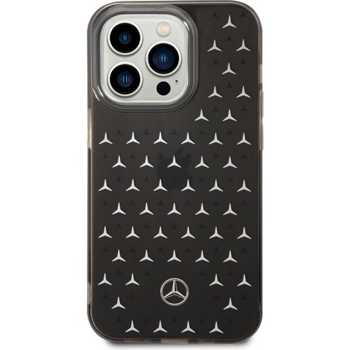 Apple iPhone 14 Pro Max Uyumlu Kılıf Mercedes Benz Çift Katmanlı Yıldız Desenli Dizayn Kapak