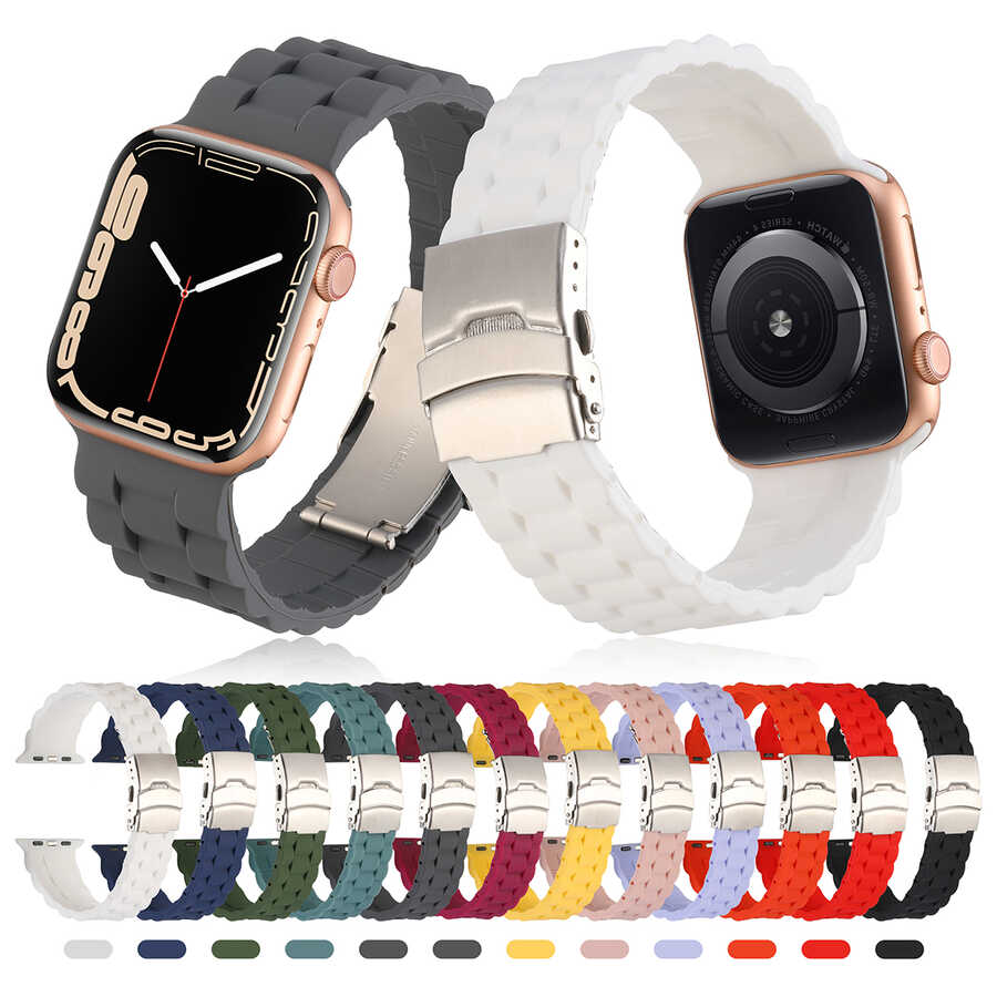 Apple Watch 38mm Uyumlu KRD-72 Silikon Kordon - 4