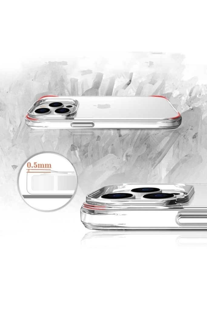 Apple iPhone 14 Pro Max Uyumlu Kılıf Zore Şeffaf Ultra İnce Airbag Tasarımlı Okka Kapak