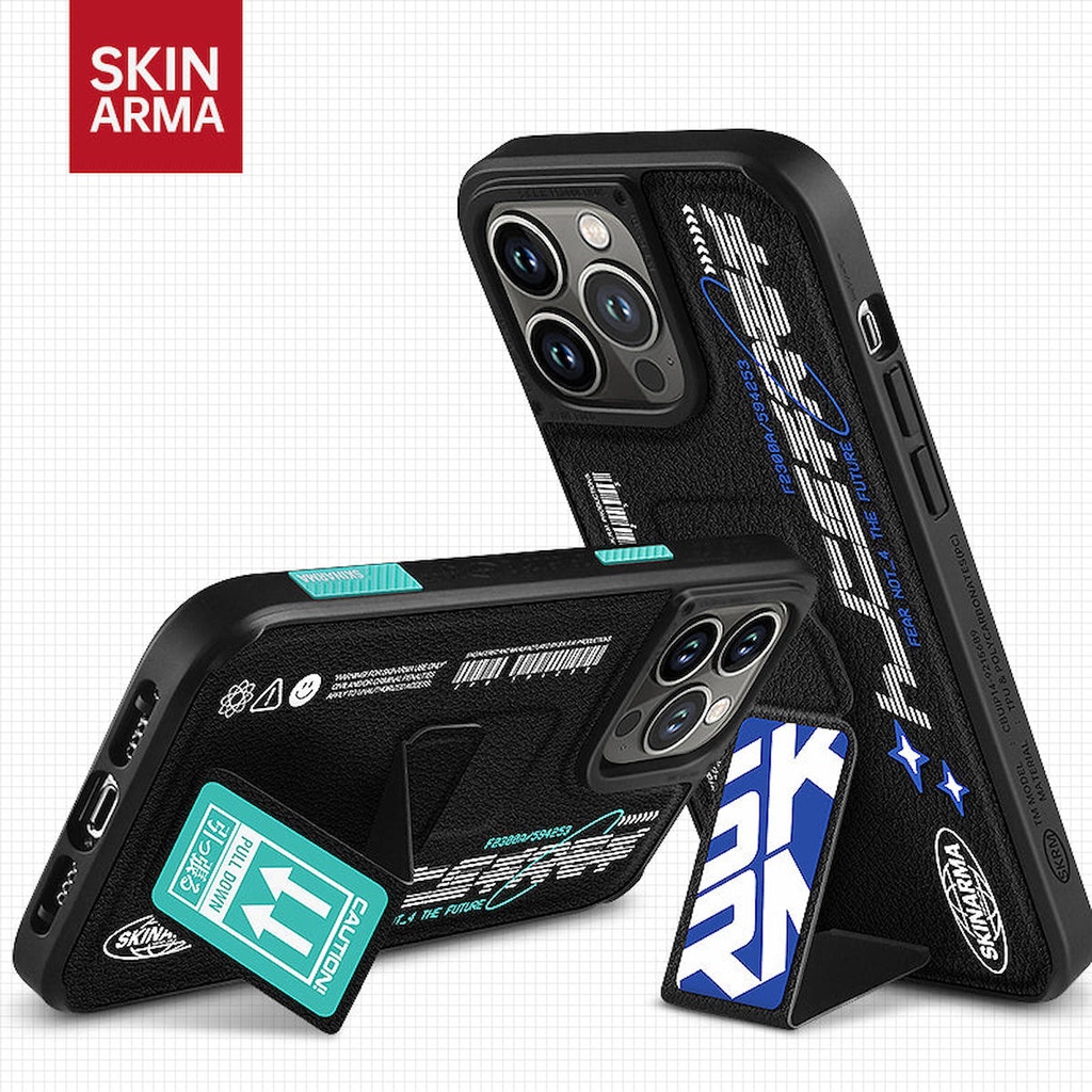 Apple iPhone 14 Uyumlu Kılıf SkinArma Standlı Deri Görünümlü Akarui Kapak