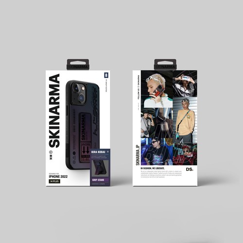 Apple iPhone 14 Plus Uyumlu Kılıf SkinArma Holografik Tasarımlı Standlı Deri Görünümlü Kira Kobai Kapak