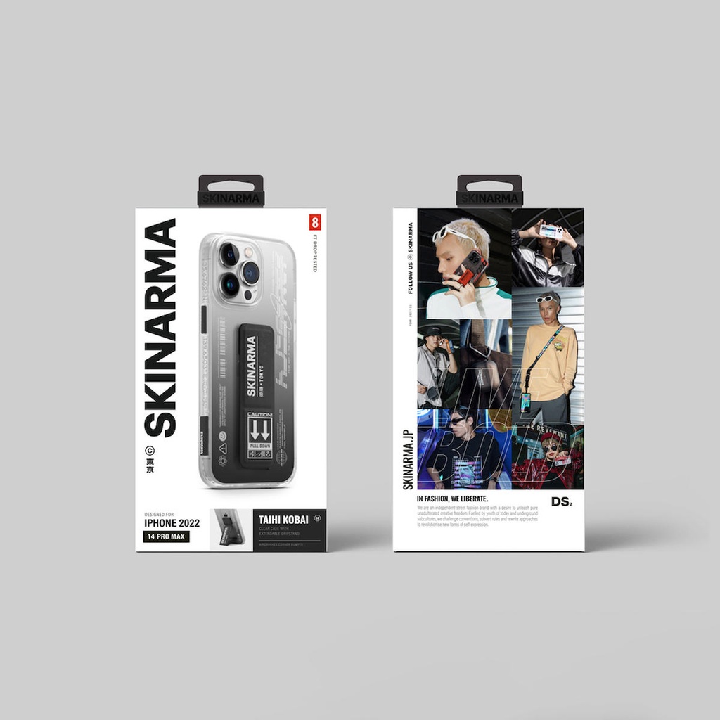 Apple iPhone 14 Pro Max Uyumlu Kılıf SkinArma Standlı Şeffaf Tasarımlı Taihi Kobai Kapak