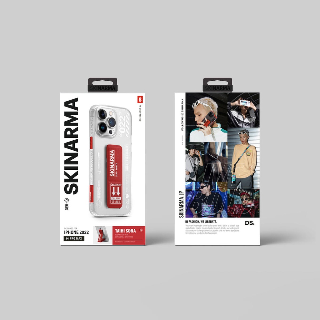 Apple iPhone 14 Pro Uyumlu Kılıf SkinArma Standlı Şeffaf Tasarımlı Taihi Sora Kapak