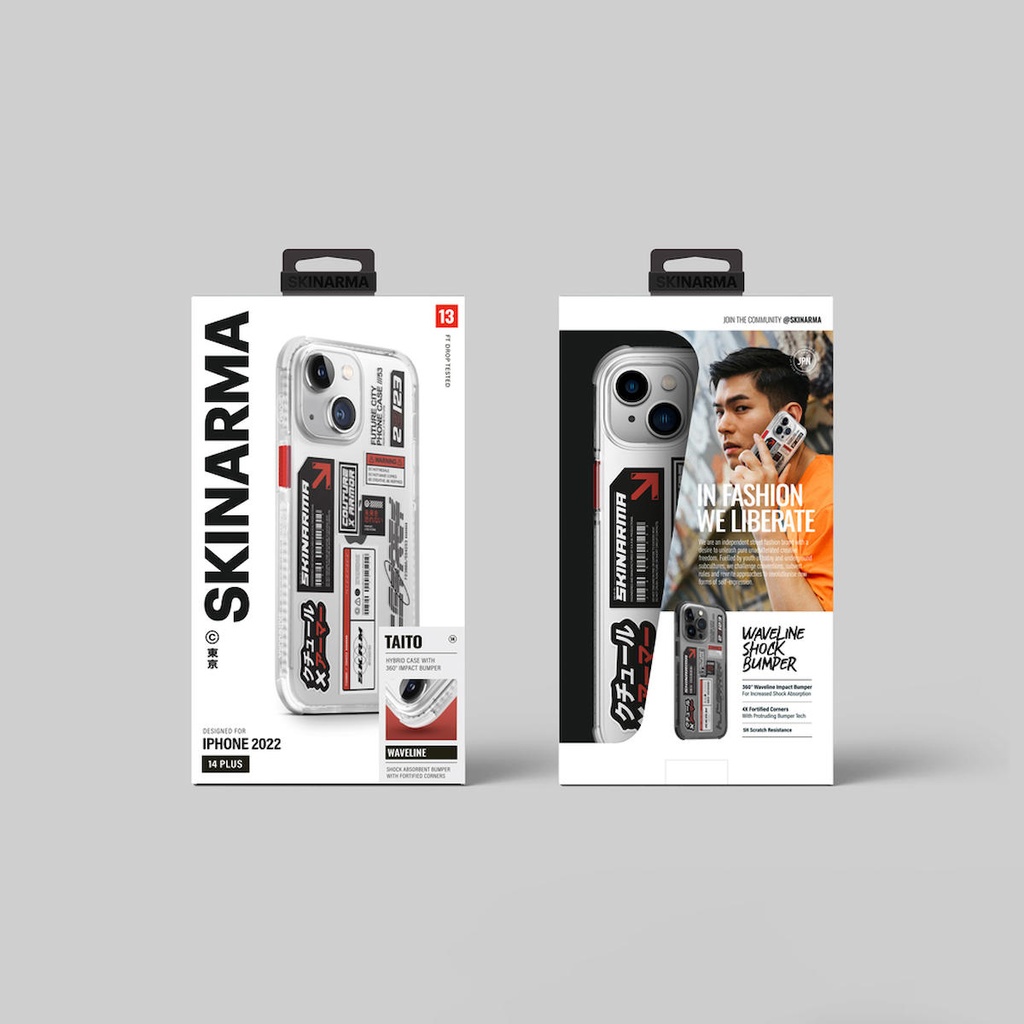 Apple iPhone 14 Uyumlu Kılıf SkinArma Şeffaf Desenli Airbag Tasarımlı Taito Kapak