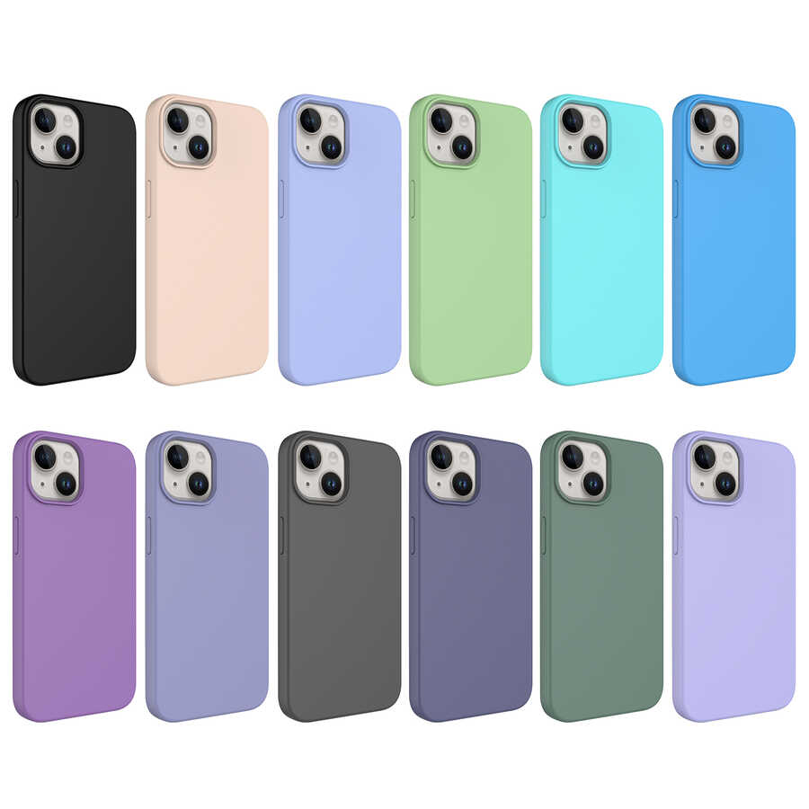 Apple iPhone 14 Uyumlu Kılıf Sıvı Teknolojili Silinebilir Sert Zore Kivi Kapak - 1