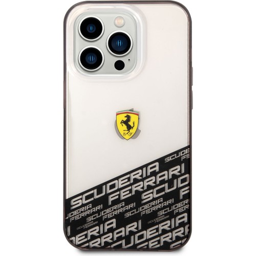 Apple iPhone 14 Pro Max Uyumlu Kılıf Ferrari Transparan Alt Kısım Baskılı Dizayn Kapak