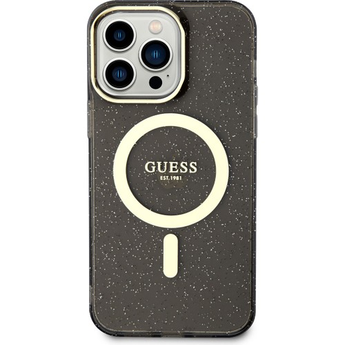 Apple iPhone 13 Pro Uyumlu Kılıf GUESS Magsafe Şarj Özellikli Glitter Kapak
