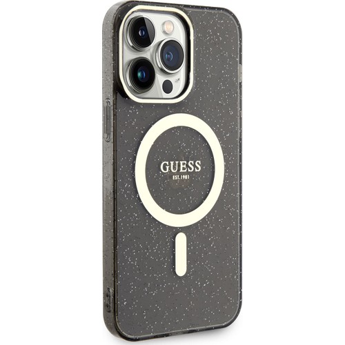 Apple iPhone 13 Pro Uyumlu Kılıf GUESS Magsafe Şarj Özellikli Glitter Kapak