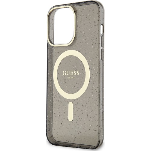Apple iPhone 13 Pro Uyumlu Kılıf GUESS Magsafe Şarj Özellikli Glitter Kapak