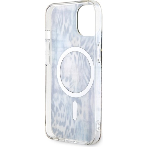 Apple iPhone 14 Uyumlu Kılıf GUESS Magsafe Şarj Özellikli Leopar Desenli Kapak