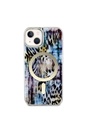 Apple iPhone 14 Uyumlu Kılıf GUESS Magsafe Şarj Özellikli Leopar Desenli Kapak