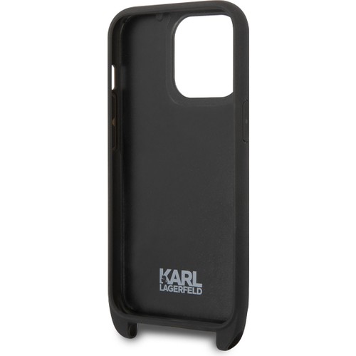 Apple iPhone 14 Pro Uyumlu Kılıf Karl Lagerfeld Boyun Askılı Karl Dizayn Kapak