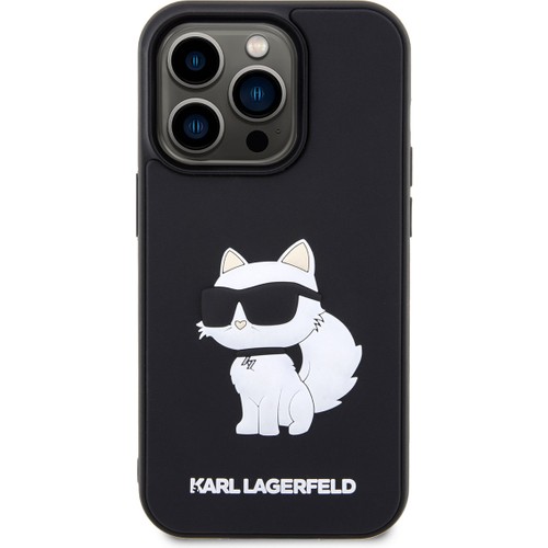 Apple iPhone 14 Pro Max Uyumlu Kılıf Karl Lagerfeld 3D Rubber Choupette Dizayn Kapak