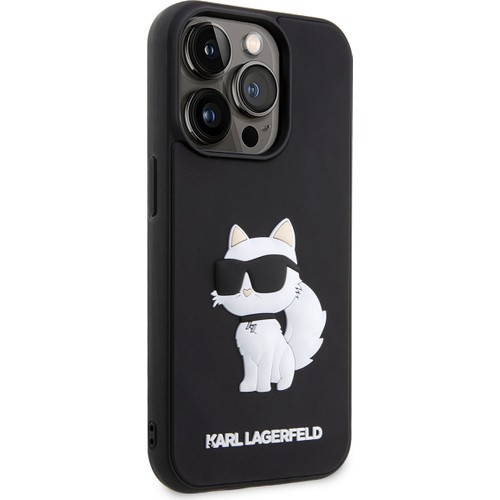 Apple iPhone 14 Pro Max Uyumlu Kılıf Karl Lagerfeld 3D Rubber Choupette Dizayn Kapak