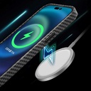 Apple iPhone 14 Uyumlu Kılıf ​​​​​Wiwu Karbon Fiber Görünümlü Magsafe Wireless Şarj Özellikli Kabon Kapak - 7
