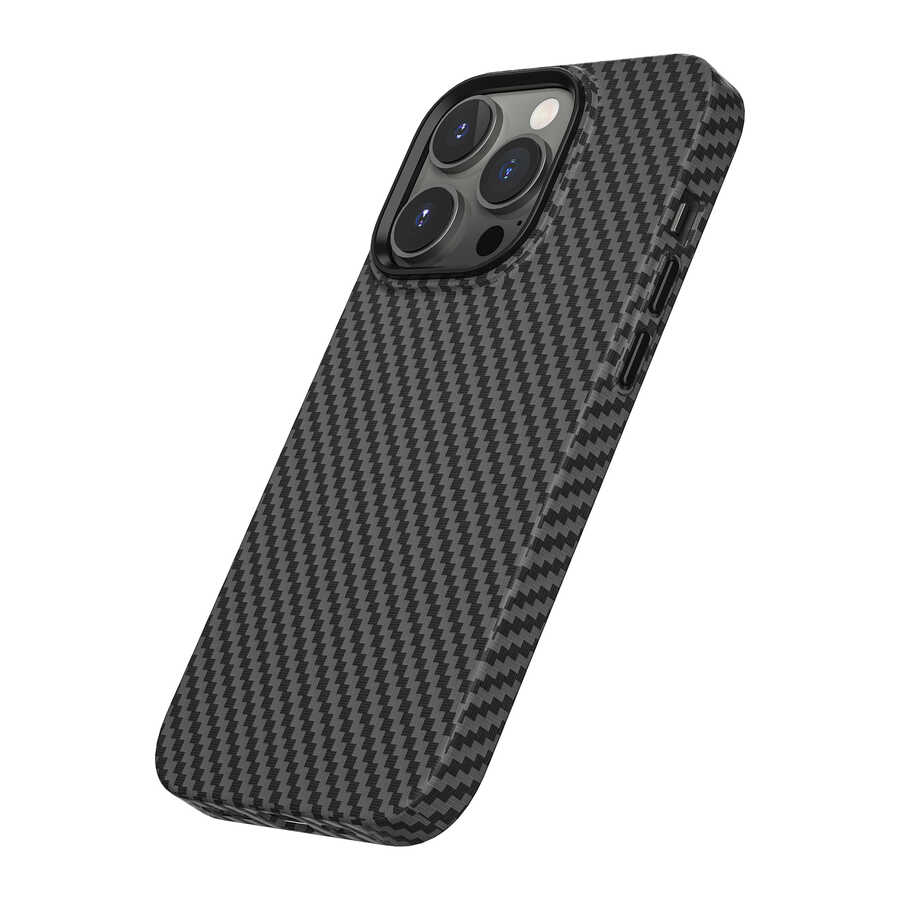 Apple iPhone 14 Pro Uyumlu Kılıf ​​​​​Wiwu Karbon Fiber Görünümlü Magsafe Wireless Şarj Özellikli Kabon Kapak - 8