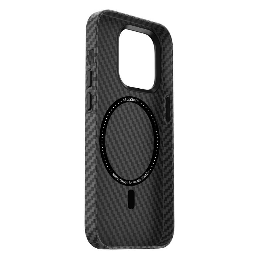 Apple iPhone 14 Pro Uyumlu Kılıf ​​​​​Wiwu Karbon Fiber Görünümlü Magsafe Wireless Şarj Özellikli Kabon Kapak - 10
