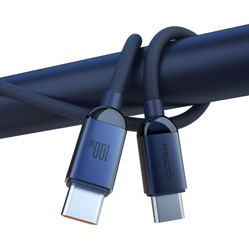 Recci RS09CCPD Crystal Serisi 100W Hızlı Şarj Özellikli Type-C To Type-C PD Kablo 1.2M