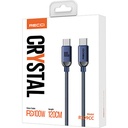 Recci RS09CCPD Crystal Serisi 100W Hızlı Şarj Özellikli Type-C To Type-C PD Kablo 1.2M