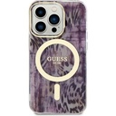 Apple iPhone 14 Pro Uyumlu Kılıf GUESS Magsafe Şarj Özellikli Leopar Desenli Kapak