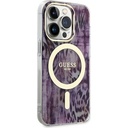 Apple iPhone 14 Pro Uyumlu Kılıf GUESS Magsafe Şarj Özellikli Leopar Desenli Kapak