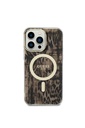 Apple iPhone 14 Pro Uyumlu Kılıf GUESS Magsafe Şarj Özellikli Leopar Desenli Kapak