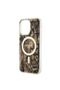 Apple iPhone 14 Pro Uyumlu Kılıf GUESS Magsafe Şarj Özellikli Leopar Desenli Kapak