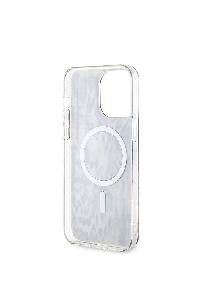 Apple iPhone 14 Pro Uyumlu Kılıf GUESS Magsafe Şarj Özellikli Leopar Desenli Kapak