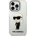 Apple iPhone 14 Pro Max Uyumlu Kılıf Karl Lagerfeld Transparan İkonik Karl Dizayn Kapak