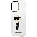 Apple iPhone 14 Pro Max Uyumlu Kılıf Karl Lagerfeld Transparan İkonik Karl Dizayn Kapak