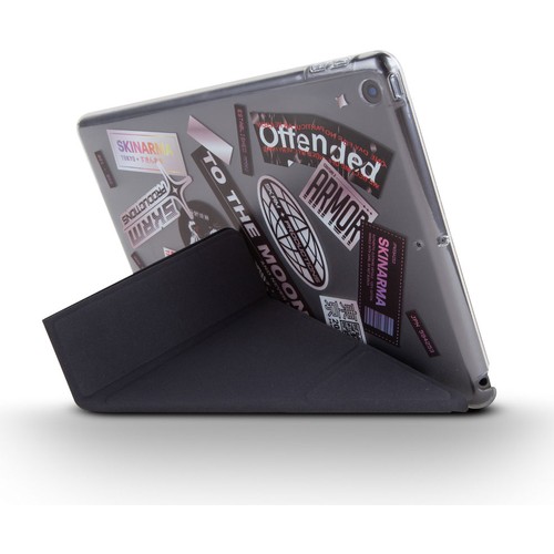 Apple iPad 10.2 2021 (9.Nesil) Uyumlu Kılıf SkinArma Sticker Tasarımlı Arkası Şeffaf Standlı Mageru Kılıf