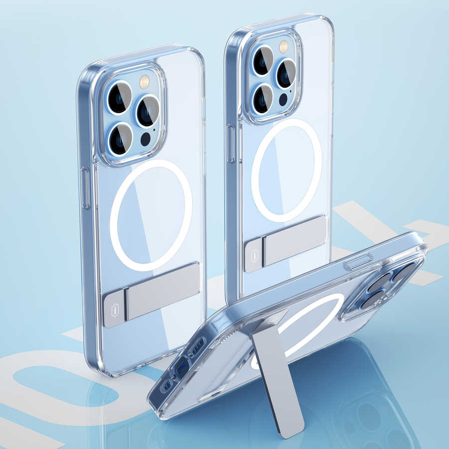 Apple iPhone 14 Uyumlu Kılıf ​​​​​Standlı Magsafe Wireless Şarj Özellikli Wiwu Aurora Serisi Kapak - 15