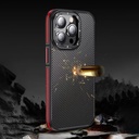 Apple iPhone 14 Pro Max Uyumlu Kılıf Mat Transparan Karbon Fiber Görünümlü Wlons Marin Kapak - 4