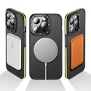 Apple iPhone 14 Pro Max Uyumlu Kılıf Mat Transparan Karbon Fiber Görünümlü Wlons Marin Kapak - 5