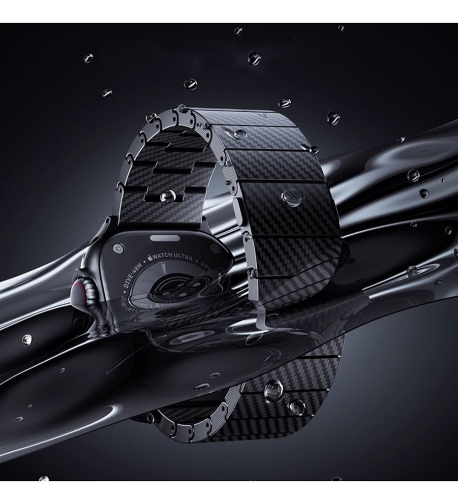 Apple Watch 38mm Uyumlu Kordon Karbon Fiber 600D Zore KRD-90 Kayış