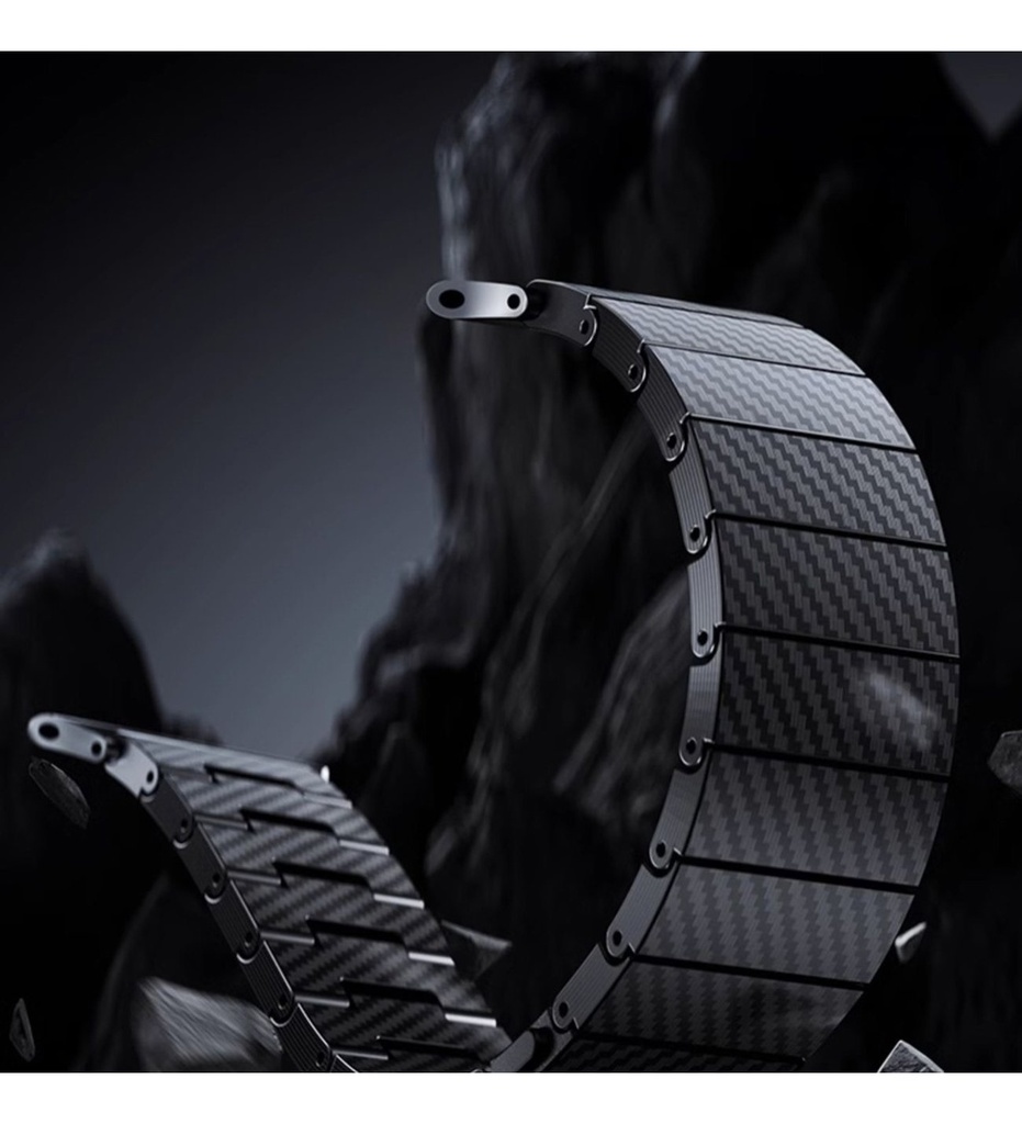 Apple Watch 38mm Uyumlu Kordon Karbon Fiber 600D Zore KRD-90 Kayış