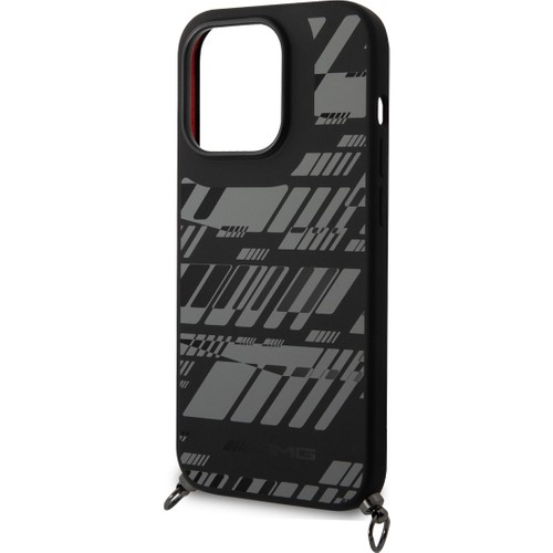 Apple iPhone 14 Pro Max Uyumlu Kılıf AMG Liquid Silikon Strap Telefon Askılı Grafik Dizayn Kapak