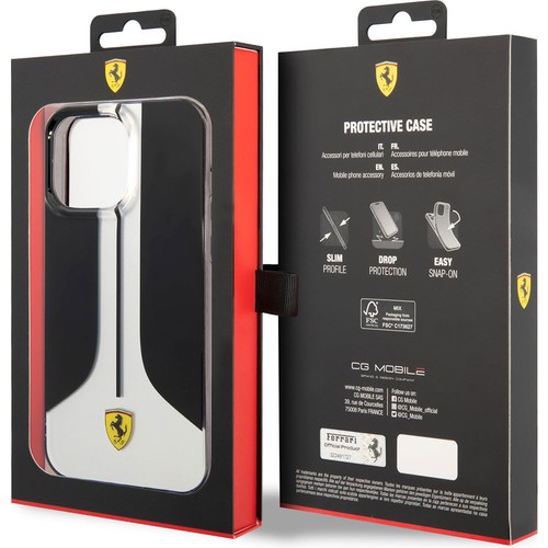Apple iPhone 14 Pro Max Uyumlu Kılıf Ferrari Orjinal Lisanslı 296 Çizgili Dizayn Kapak