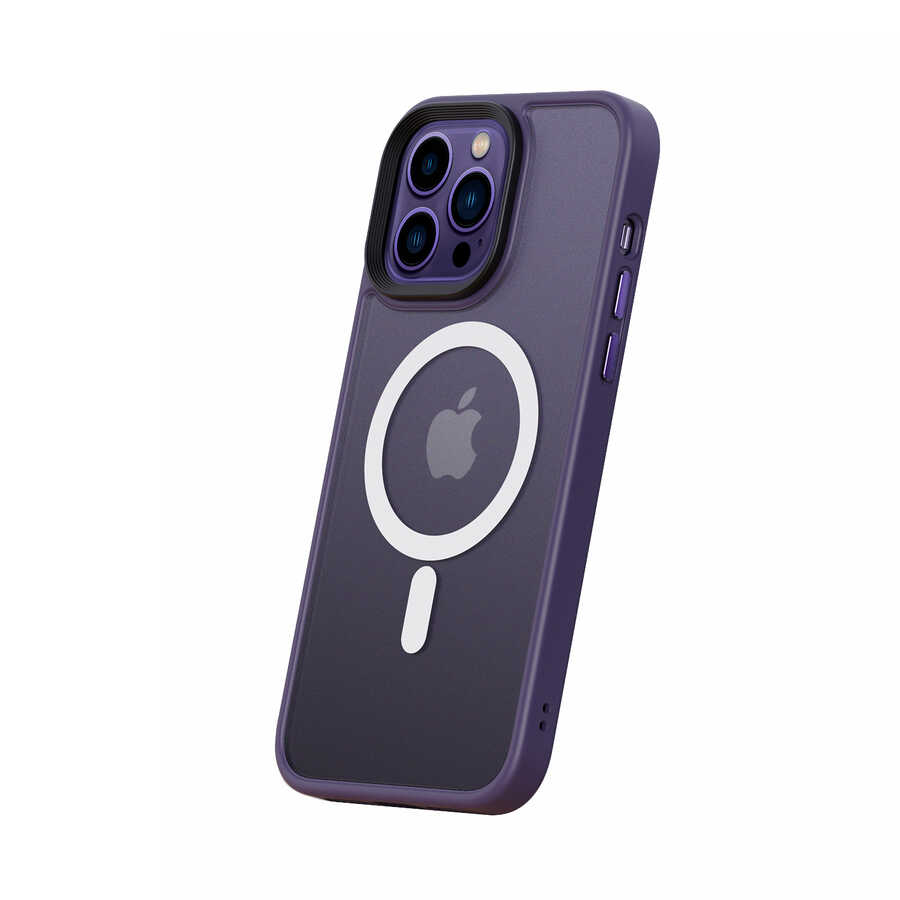 Apple iPhone 14 Pro Uyumlu Kılıf Wireless Şarj Özellikli Zore Hibrit Magsafe Kapak - 2