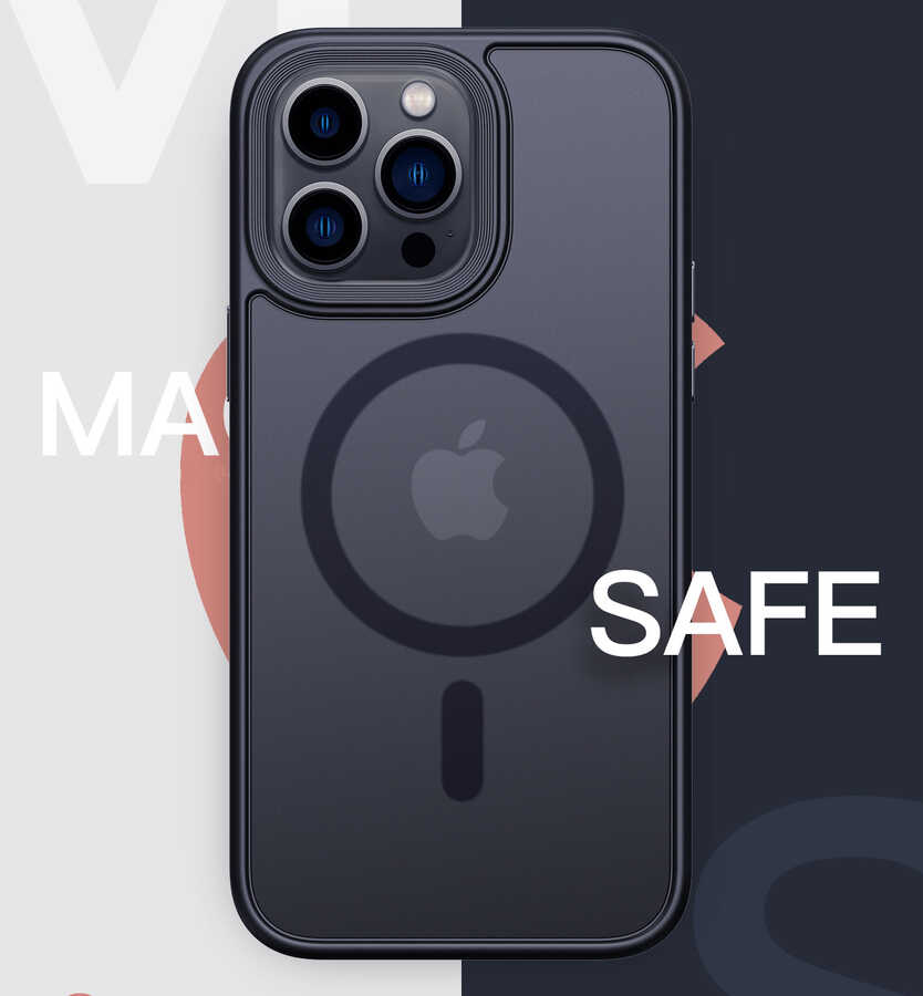Apple iPhone 14 Pro Uyumlu Kılıf Wireless Şarj Özellikli Zore Hibrit Magsafe Kapak - 4