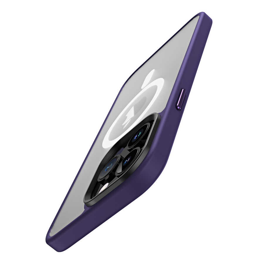 Apple iPhone 14 Pro Uyumlu Kılıf Wireless Şarj Özellikli Zore Hibrit Magsafe Kapak - 8