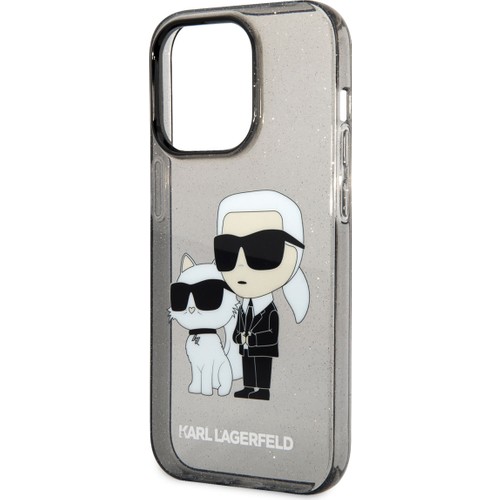 Apple iPhone 14 Pro Max Uyumlu Kılıf Karl Lagerfeld Transparan Simli K&C Dizayn Kapak
