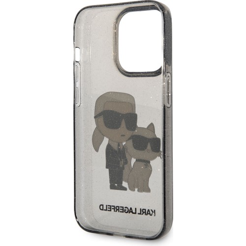 Apple iPhone 14 Pro Max Uyumlu Kılıf Karl Lagerfeld Transparan Simli K&C Dizayn Kapak