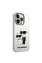 Apple iPhone 14 Pro Max Uyumlu Kılıf Karl Lagerfeld Transparan Simli K&C Dizayn Kapak