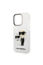 Apple iPhone 14 Pro Max Uyumlu Kılıf Karl Lagerfeld Transparan Simli K&C Dizayn Kapak