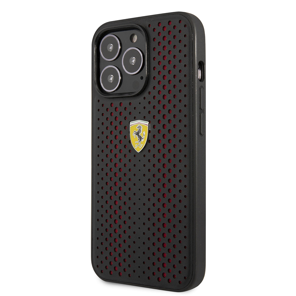 Apple iPhone 14 Pro Max Uyumlu Kılıf Ferrari Deri Sarı Noktalı Dizayn Kapak - 7
