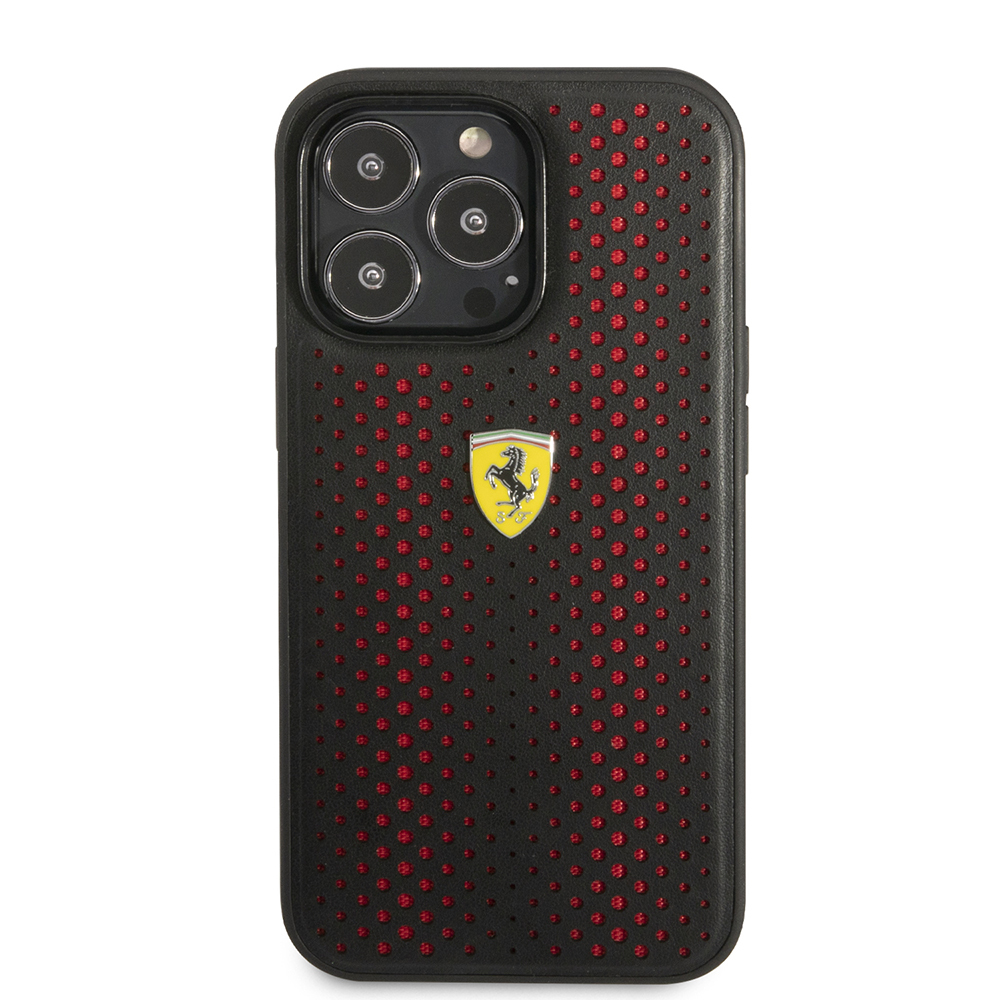 Apple iPhone 14 Pro Max Uyumlu Kılıf Ferrari Deri Sarı Noktalı Dizayn Kapak - 8