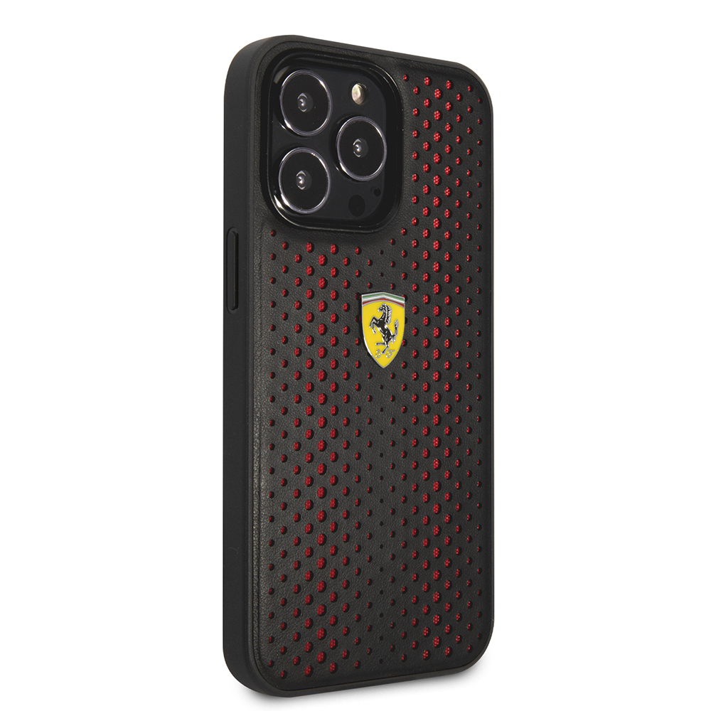 Apple iPhone 14 Pro Max Uyumlu Kılıf Ferrari Deri Sarı Noktalı Dizayn Kapak - 9