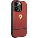 Apple iPhone 14 Pro Uyumlu Kılıf Ferrari Orjinal Lisanslı Deri Delikli Ve Çizgili Dizayn Kapak